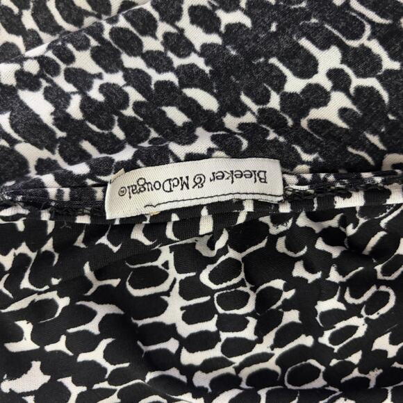 Bleeker & Mcdougal Black White Animal Print Open Cardigan 3/4 Sleeve XL - Picture 6 of 7